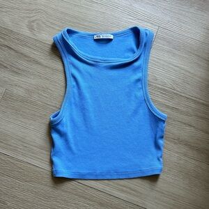 Zara blue crop top